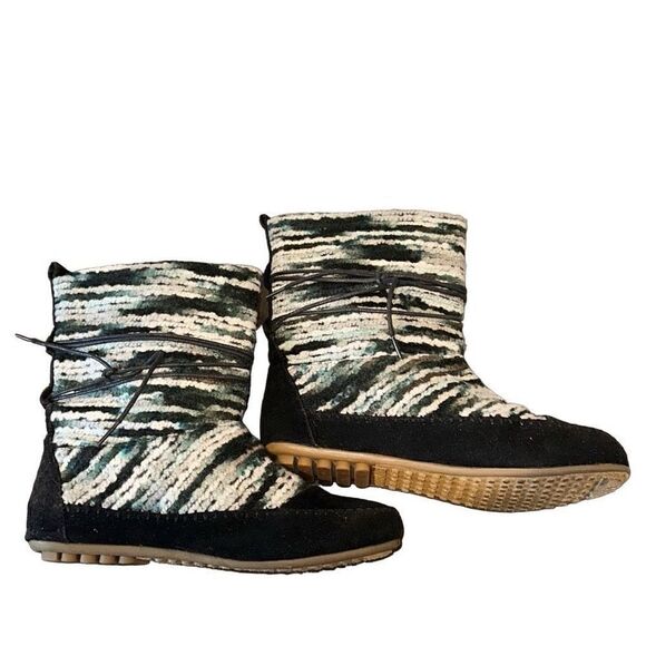 Shoes Of Soul Ladies Size 8 Multicolor Wool Faux Suede Ankle Boots - Picture 7 of 7